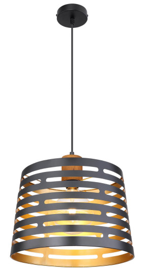 Globo Ablona E27 Hängeleuchte 60W Schwarz Matt, Metall Ø35cm 15451H1