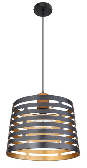 Globo Ablona E27 Hängeleuchte 60W Schwarz Matt, Metall Ø35cm 15451H1