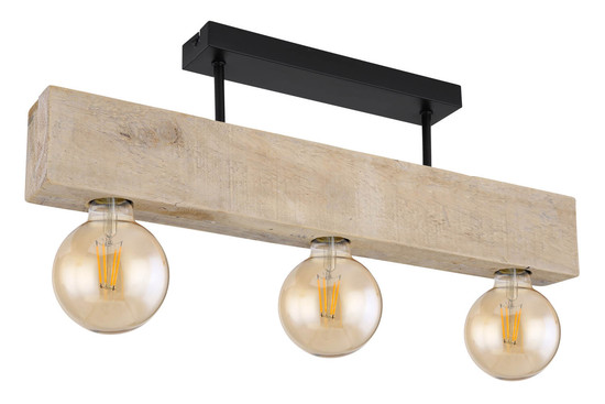 Globo Adalie E27 Deckenleuchte 3-fach 60W Schwarz Matt, Metall 19cm 15455-3D