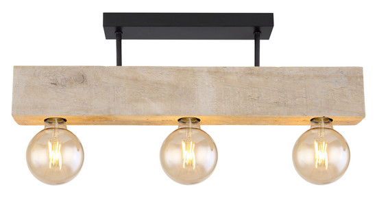 Globo Adalie E27 Deckenleuchte 3-fach 60W Schwarz Matt, Metall 19cm 15455-3D