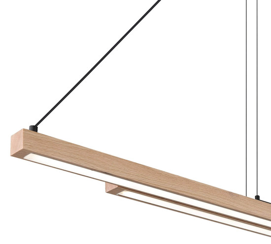 Globo LED Pendelleuchte Grekkie 40W dimmbar Fernbedienung CCT warm-/tageslichtweiss Schwarz matt Holzoptik dunkel Metall MDF 171x120cm