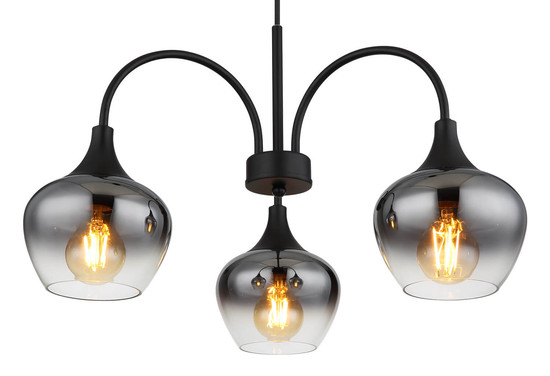 Globo Maxy E27 Hängeleuchte 3-fach 40W Schwarz Matt, Metall Ø15cm 15548-3H1