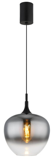 Globo Pendelleuchte Maxy E27 Schwarz matt rauchfarben Metall Glas Ø29cm