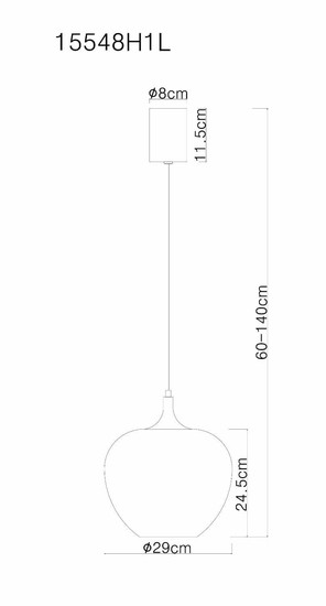 Globo Pendelleuchte Maxy E27 Schwarz matt rauchfarben Metall Glas Ø29cm