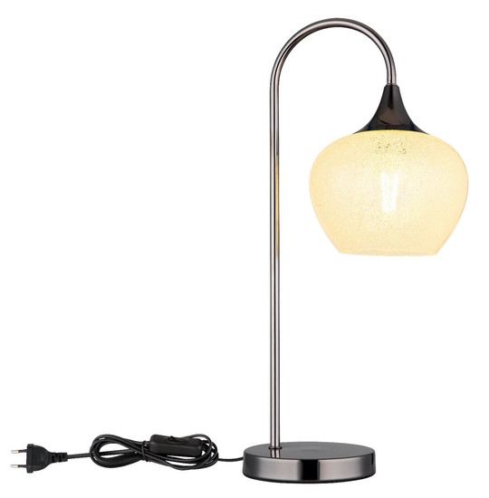 Globo Tischleuchte Maxy E27 Schwarz-chrom Metall Glas 54x27,5cm
