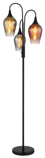 Globo Lavus E27 Stehleuchte 3-fach 40W Schwarz Matt, Metall Ø15cm 15552-3S