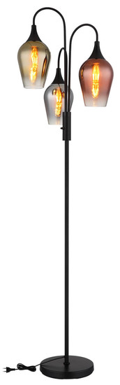 Globo Lavus E27 Stehleuchte 3-fach 40W Schwarz Matt, Metall Ø15cm 15552-3S