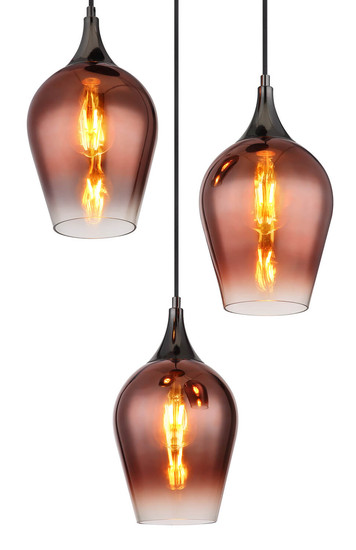 Globo Lavus E27 Hängeleuchte 3-fach 60W Schwarz-Chrom, Metall Ø18cm 155520-3HRC