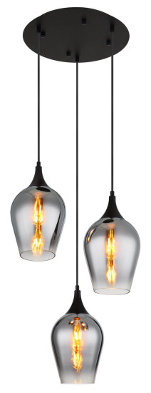 Globo Lavus E27 Hängeleuchte 3-fach 60W Schwarz Matt, Metall Ø18cm 155520-3HRS