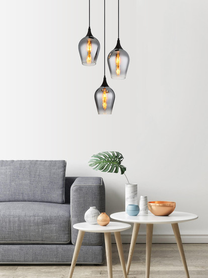 Globo Lavus E27 Hängeleuchte 3-fach 60W Schwarz Matt, Metall Ø18cm 155520-3HRS