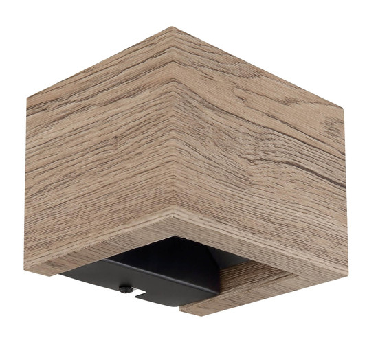 Globo LED Wandleuchte Alina 8W warmweiss Holzoptik dunkel MDF 13x10cm