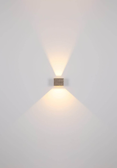 Globo LED Wandleuchte Alina 8W warmweiss Holzoptik dunkel MDF 13x10cm