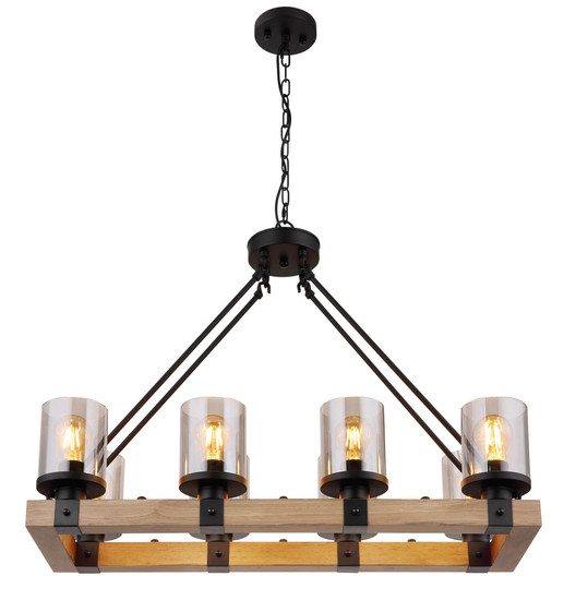 Globo Lila E27 Hängeleuchte 8-fach 60W Schwarz Matt, Metall Ø12cm 15555-8H