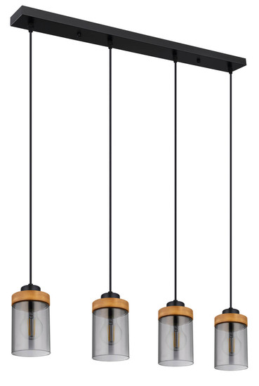 Globo Finca E27 Hängeleuchte 4-fach 40W Schwarz Matt, Metall Ø10cm 15557-4H