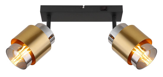 Globo Milley E27 Strahler 2-fach 40W Schwarz Matt, Metall Ø10cm 15560-2