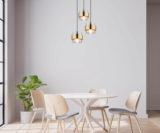 Globo Milley E27 Hängeleuchte 3-fach 60W Schwarz Matt, Metall Ø18cm 15560-3H