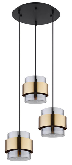 Globo Milley E27 Hängeleuchte 3-fach 60W Schwarz Matt, Metall Ø18cm 15560-3H