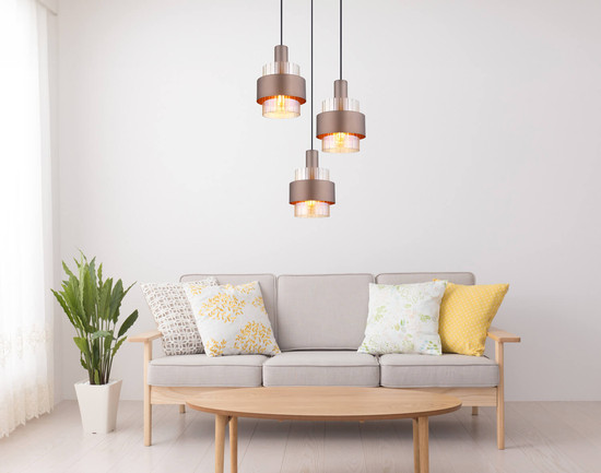 Globo Milley E27 Hängeleuchte 3-fach 60W Schwarz Matt, Metall Ø14cm 15560-3HA