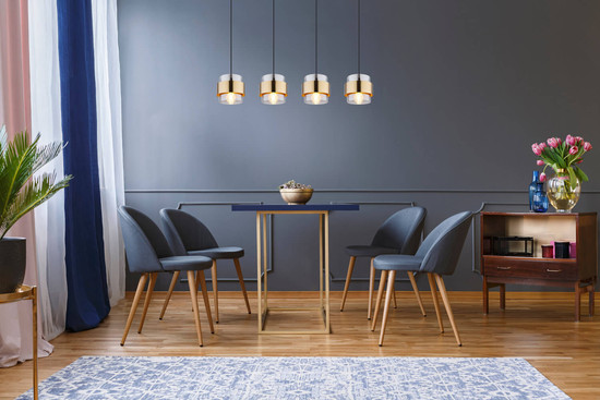 Globo Milley E27 Hängeleuchte 4-fach 60W Schwarz Matt, Metall Ø18cm 15560-4H