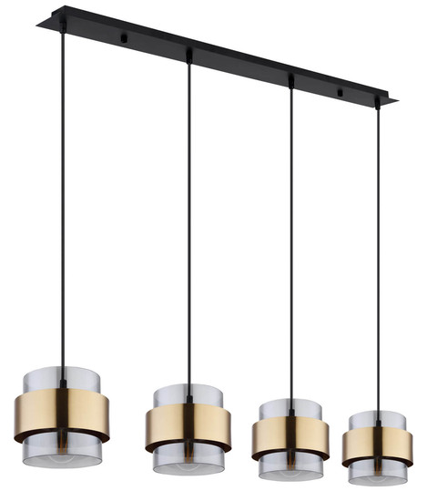 Globo Milley E27 Hängeleuchte 4-fach 60W Schwarz Matt, Metall Ø18cm 15560-4H