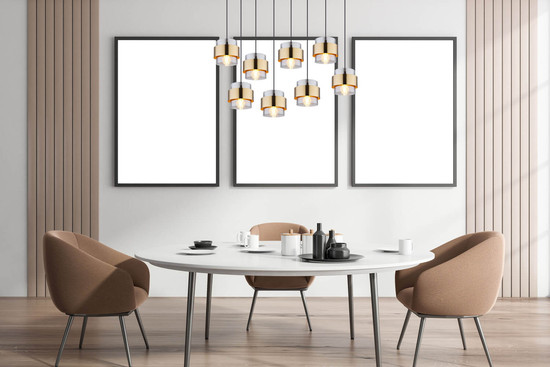 Globo Milley E27 Hängeleuchte 8-fach 60W Schwarz Matt, Metall Ø18cm 15560-8H