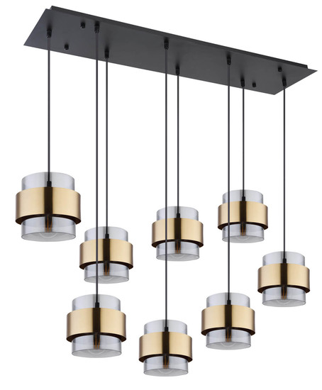 Globo Milley E27 Hängeleuchte 8-fach 60W Schwarz Matt, Metall Ø18cm 15560-8H