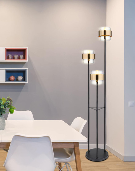 Globo Milley E27 Stehleuchte 3-fach 60W Schwarz Matt, Metall Ø18cm 15560S