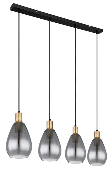 Globo Fanni E27 Hängeleuchte 4-fach 40W Schwarz Matt, Metall Ø15cm 15563-4H