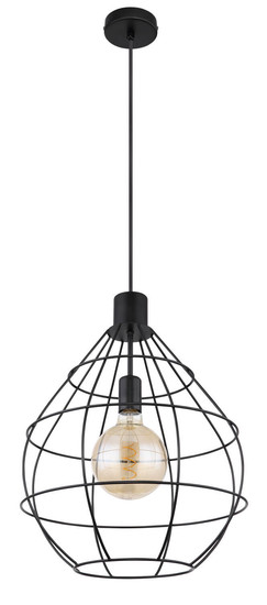 Globo Edwin E27 Hängeleuchte 60W Schwarz, Metall Ø37cm 15588H