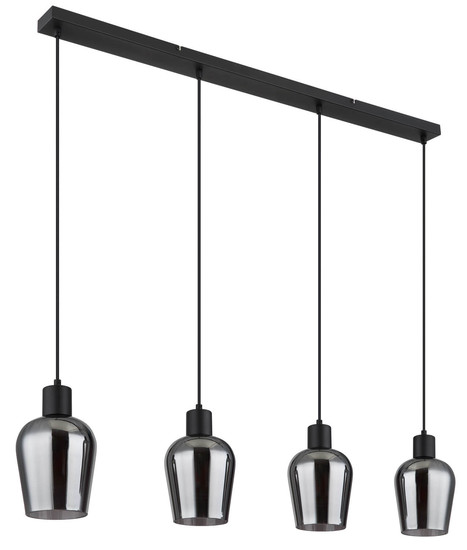 Globo Ryan E27 Hängeleuchte 4-fach 40W Schwarz Matt, Metall Ø13,5cm 15627-4