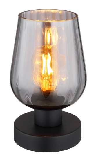 Globo Ryan E27 Tischleuchte 40W Schwarz Matt, Metall Ø13,5cm 15627T