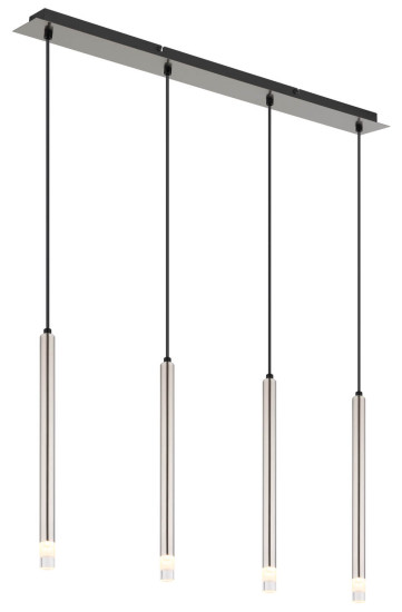 Globo Ryan G9 Hängeleuchte 4-fach 4W Nickel Matt, Metall Ø2,5cm 15629N-4