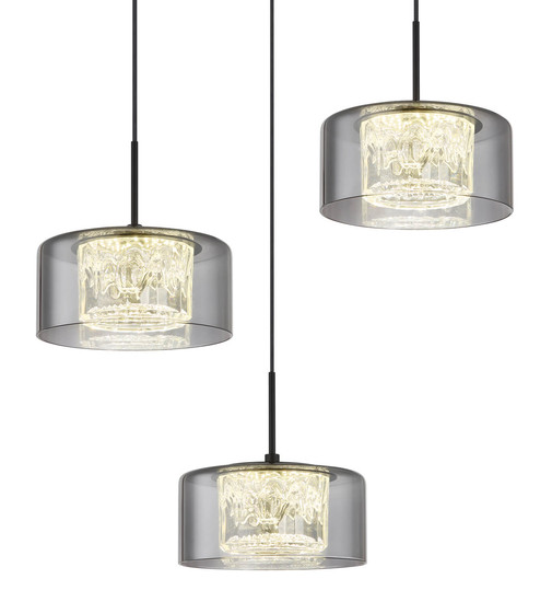 Globo Fogsy LED Hängeleuchte 24W Neutralweiß Schwarz Matt, Metall Ø15cm 15634-3