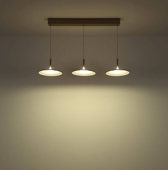 Globo LED Pendelleuchte Lampone 24W neutralweiss Sandfarben Metall 180x95cm