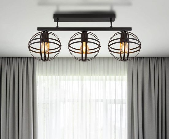 Globo Tamara E27 Deckenleuchte 3-fach Schwarz Matt, Metall Ø20cm 15639-3D