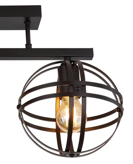 Globo Tamara E27 Deckenleuchte 3-fach Schwarz Matt, Metall Ø20cm 15639-3D