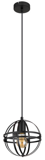 Globo Tamara E27 Hängeleuchte 60W Schwarz Matt, Metall Ø20cm 15639H