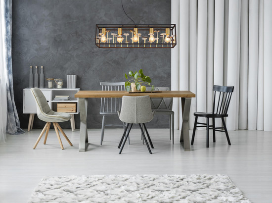 Globo Lisbon E27 Hängeleuchte 5-fach 40W Schwarz Matt, Metall 120cm 15644H1