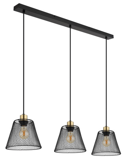 Globo Baku E27 Hängeleuchte 3-fach 40W Schwarz Matt, Metall Ø20cm 15646-3H