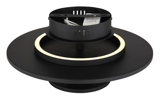 Globo Carter LED Deckenleuchte 24W Warmweiß Schwarz Matt, Metall Memoryfunktion Ø38cm 15647SD