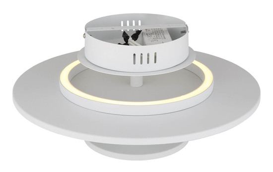 Globo Carter LED Deckenleuchte 24W Warmweiß Weiß Matt, Metall Memoryfunktion Ø38cm 15647WD