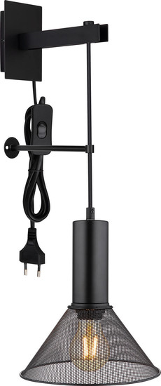 Globo Jedd E27 Wandleuchte 60W Schwarz Matt, Metall Ø21cm 15648W1