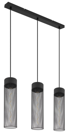 Globo Hans E27 Hängeleuchte 3-fach 40W Schwarz Matt, Metall Ø9,5cm 15649-3H