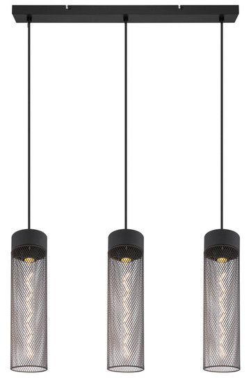 Globo Hans E27 Hängeleuchte 3-fach 40W Schwarz Matt, Metall Ø9,5cm 15649-3H