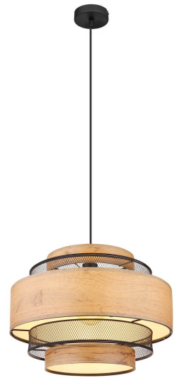 Globo Soeni E27 Hängeleuchte 60W Schwarz Matt, Metall Ø45cm 15650H