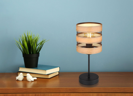 Globo Soeni E27 Tischleuchte 40W Schwarz Matt, Metall Ø15cm 15650T