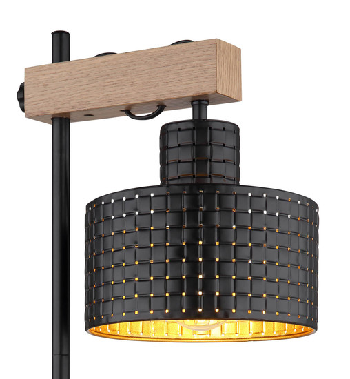 Globo Rielly E27 Tischleuchte 40W Schwarz Matt, Metall Ø18cm 15651T