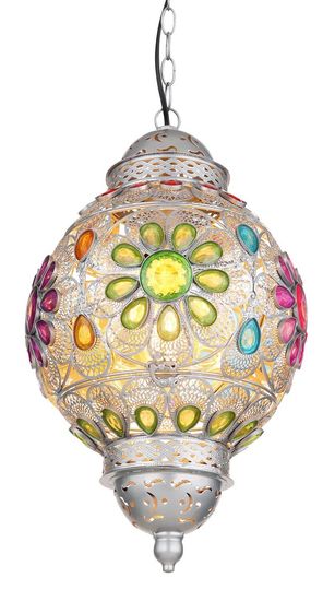 Globo Gelasius E27 Hängeleuchte Silberfarben, Metall Ø27cm 15658H