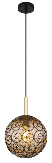 Globo Fitz E27 Hängeleuchte 9W Schwarz Matt, Metall Ø25cm 15659H