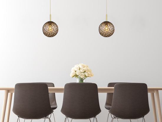 Globo Fitz E27 Hängeleuchte 9W Schwarz Matt, Metall Ø25cm 15659H